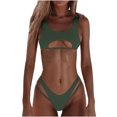 thumbnail image 1 of Birdeem Ensembles de Bikinis pour Femmes, Couleur Unie, Mode Décontractée, à Larges Bretelles, Ajourés, 1 of 8