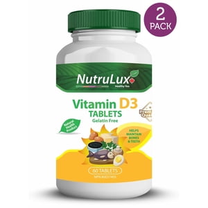 Vitamin D3 (25 mg Vitamin D3 ) Halal Gelatin Free Tablets(Pack of 2)