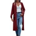thumbnail image 3 of Sentmoon Womens Sweaters Oversized Long Sleeve Chunky Cardigan Sweaters for Women Breathable Loose Knitted Fall Clothes with Pocket Winter Trendy for Work Appropriate Sweater Wine S, 3 of 7