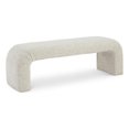 thumbnail image 1 of Meridian Furniture Niagara Cream Boucle Fabric Bench, 1 of 8