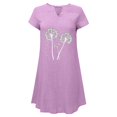 thumbnail image 4 of Ovzne Robes pour Femmes Robe de Plage Mode pour Femmes Ample Décontractée Col en V Manches Courtes Robes d'Été Robe de Vacances Manches Courtes Liquidation, 4 of 6