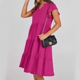 thumbnail image 4 of LOVZFMLL Dresses Women's Summer Solid Color SleevelessV-Neck Dress, 4 of 9