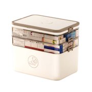 First Aid Kit 3-Tier Storage Box Empty Family Emergencies First Aid Kit Container Portable Plastic Storage Organizer Multipurpose Box with Handle for Home Travel Toy Storage Organizer