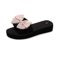 thumbnail image 4 of Styesk Womens Sandals New Summer Flip-flops Linen Floral Bow Flat Sandals, 4 of 8