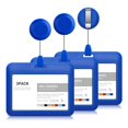 thumbnail image 1 of Retractable Badge Holders, Plastic Sliding ID Badge Holder with Retractable Badge Reel Clips, 3 Pack Horizontal Blue, 1 of 6