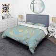 thumbnail image 3 of Designart « Golden Marble Design I » Ensemble de Housse de Couette Style Mi-Siècle, 3 of 4