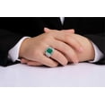 thumbnail image 2 of RYLOS Men's Rings 14K White Gold Ring With Diamonds and GREEN QUARTZ Set in Designer Nugget Style Rings For Men Size 9, 2 of 8
