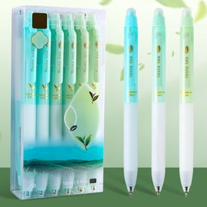 Fufafayo Erasable Stylos à gel 12-Pack, Stylos push-up parfumés au thé, stylos à écrire pour adolescents, 0.5mm ST Nib Blue Black Enk, papeterie d'écriture lisse pour bureau d'étude Accueil