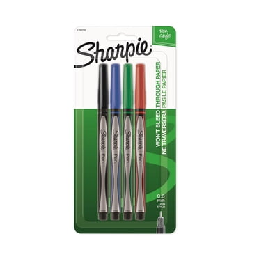 Sharpie Permanent Pen, Assorted Colours, Fine 0.8 mm, 4/PK
