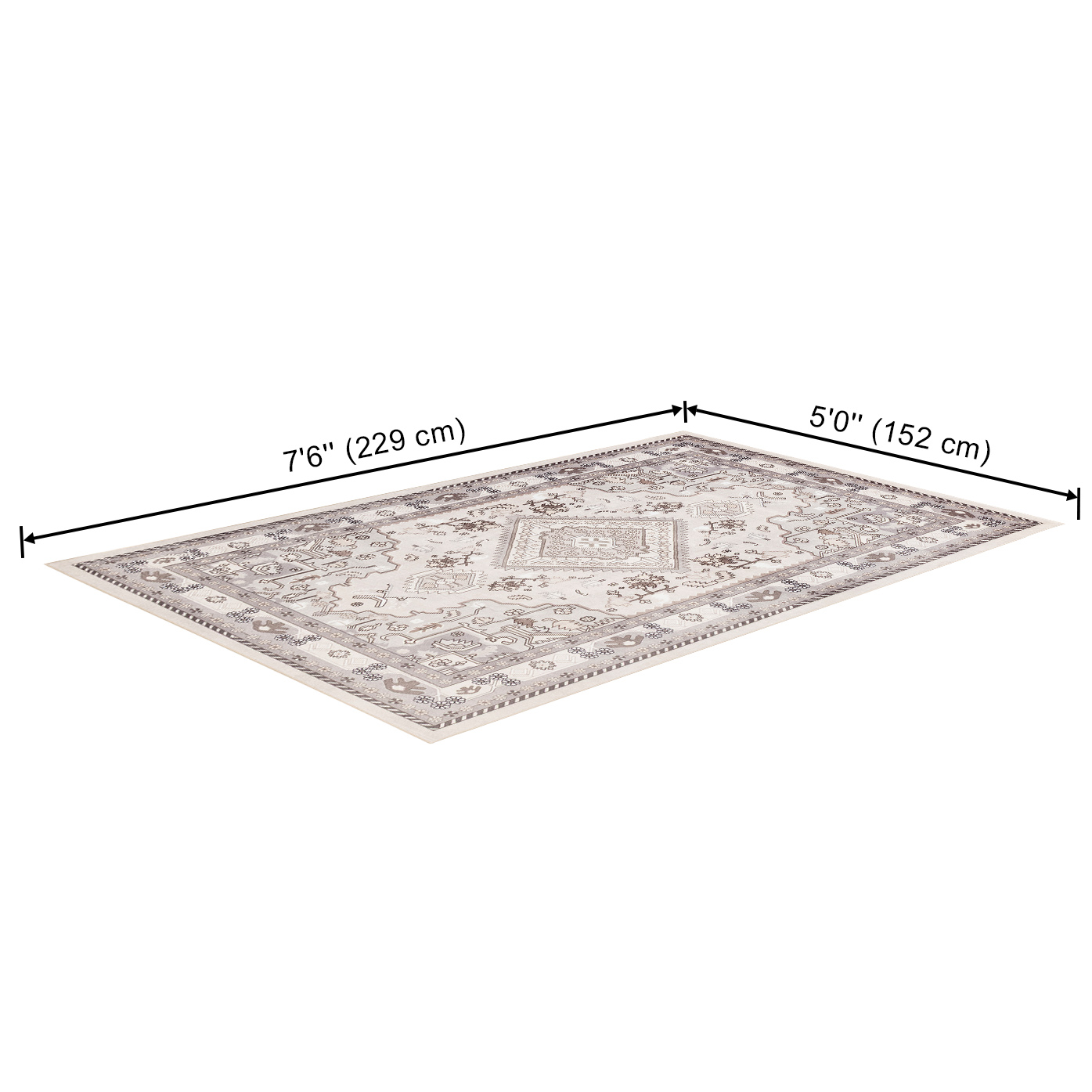 ECARPET Oriana Machine Washable Traditional Area Rug for Living Room, Bedroom, Dining Entrance, Hallway and More