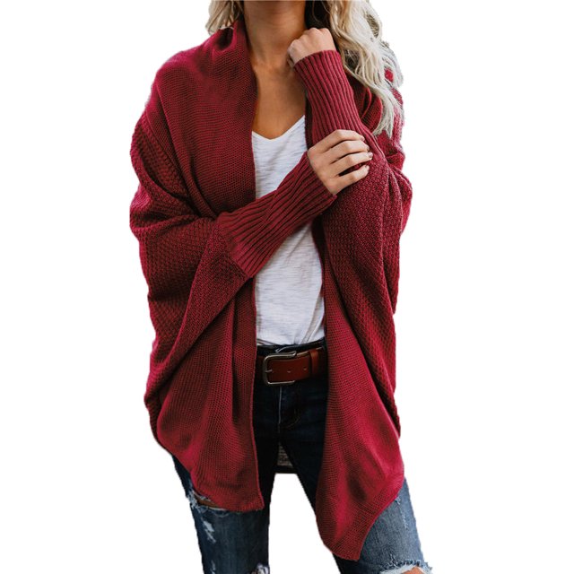 Cardigan Uni à Manches Longues pour Femmes, Manteau Blouse Haut Décontracté d'Automne