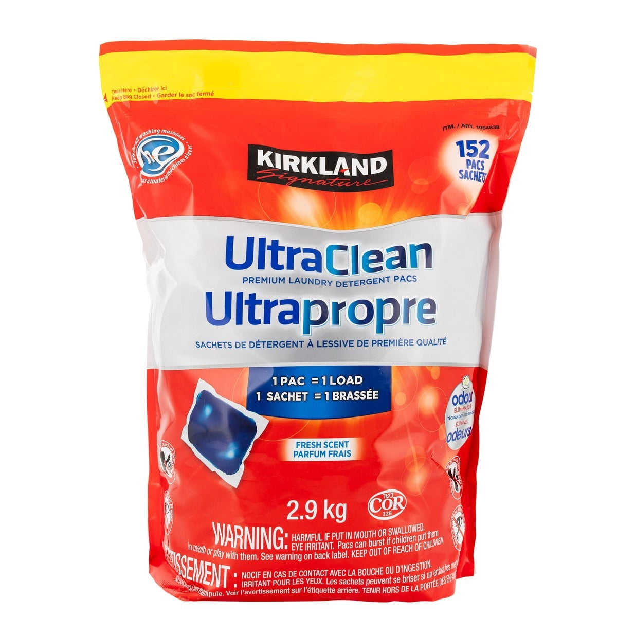 Ultra Clean Laundry Detergent Pacs, 152-count