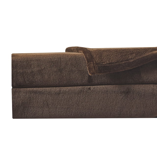 Mainstays Velvet Plush Throw,size 50X60",Solid Brown Color.
