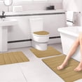 thumbnail image 3 of EGNMCR Bath Rugs,Outdoor Rug Memory Foam Bath Mat 4 Set Bathroom Rugs For 4 Pcs Toilet Mats Universal Soft Comfortable Water Absorption Non-Slip Thick Machine Washable Easier To Dry Dark Carpets Suits, 3 of 8