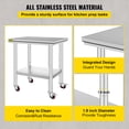 thumbnail image 3 of VEVOR Table de Travail en Acier Inoxydable avec Roues 24 x 30 Table de Préparation avec Roulettes Table de Travail Robuste pour Cuisine Commerciale Restaurant Affaires (24 x 30 x 32 Pouces), 3 of 9
