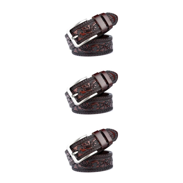 relayinert Classy And Durable PU Belt For Men Wear-resistant And Fine Workmanship Coffee Coffee 110cm 3Set