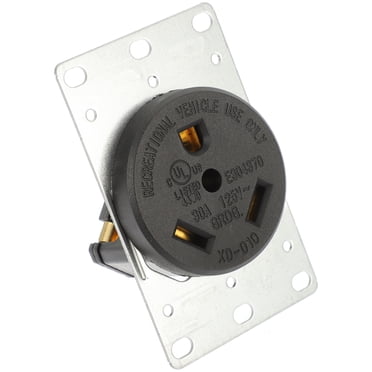 Shisuyan RV Outlet 30a 125v Flush Receptacle Electrical Straight Blades Receptacle