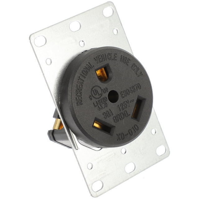 Shisuyan RV Outlet 30a 125v Flush Receptacle Electrical Straight Blades Receptacle