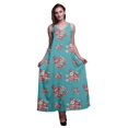 thumbnail image 1 of Bimba Robe Longue Décontractée en Rayonne Florale pour Femmes Bretelles Spaghetti Maxi Robe d'Été-TTTG, 1 of 1