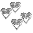 thumbnail image 1 of Oleegame 2PC Cookie Mold Cute Cake Tools Heart Shape Cutters Stainless Steel Plastic Cookie Cutter Set Silver, 1 of 7