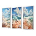 thumbnail image 3 of Designart "Simplicity Beach Landscape IV" Nautical & Beach Framed Wall Art Set Of 3 - White Beach Frame Gallery Wall Set For Home Decor, 3 of 6