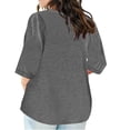 thumbnail image 5 of AherBiu Plus Size T Shirts for Women V Neck Loose Comfy Basic Tees Summer Workout Oversized Tshirt Tops, 5 of 5