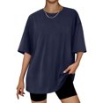 thumbnail image 2 of Timegard Womens Tops Athletic Crewneck Short Sleeve Loose Workout Top Comfy Solid Color Casual Basic Tee, 2 of 3
