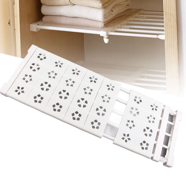 Étagère de Placard Extensible à Tension Organisateur d'Armoire Séparateur d'Armoire à Chaussures Garde-Robe Cloison Fleur Séparation Étagère de Rangement Blanc Rétractable Jardin Fleur 24 cm Chaussure