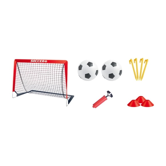Lipstore Kids Mini Soccer Goal Set Indoor Mini Net and Ball Set for Gym Sports Garden red