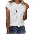 thumbnail image 1 of CEHVOM T-shirt à Col Rond Ample à Manches Courtes pour Femmes, Mode Décontractée, Imprimé, Chandail, 1 of 4