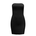 thumbnail image 3 of EGNMCR Robes de Fête pour Femmes Femmes Printemps et Été Couleur Unie Col Droit Moulant Passe-Partout Robe de Boîte de Nuit, 3 of 4