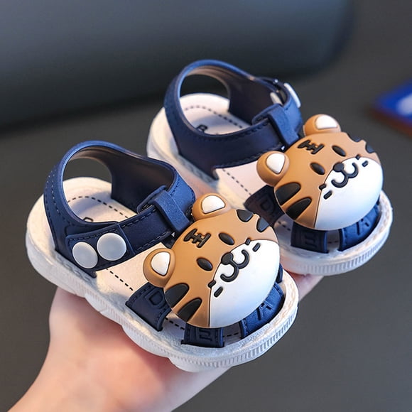 TopLLC Girl's Sandals Children's New Baotou Sandals Boy And Girl Baby Baby Non-slip Soft Soles Outside To Wear Toddler Shoes Sandals Kid Shoes
