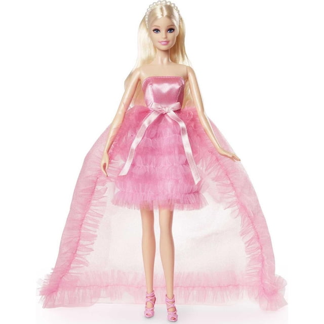 Barbie Joyeux Anniversaire Poupée dans une robe rose