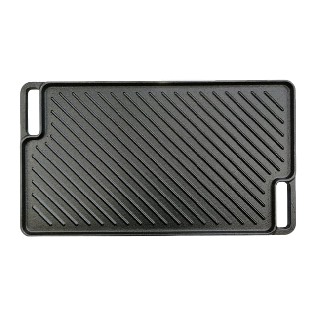yuksok Plaque de Cuisson en Fonte Surfaces Plates et Nervurées Gril Réversible en Fonte pour