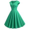 thumbnail image 2 of TIMIFIS Robe à Manches Courtes pour Femmes, Style Rétro Vintage des Années 1950, Robe de Cocktail Évasée, Robe à Pois Audrey, Robe d'Été Décontractée, Robe Trapèze, Robe de Travail, Robes d'Invitée de Mariage, Été, 2 of 5