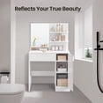 thumbnail image 3 of VASAGLE Coiffeuse avec Miroir, Table de Maquillage avec 1 Tiroir, 2 Étagères, Armoire de Rangement, Table de Toilette, Moderne, Blanc, Adulte, 3 of 8