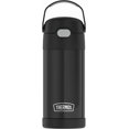 thumbnail image 1 of Thermos Kids Bouteille d'eau isolée sous vide avec paille rabattable, 355 ml, noir, 1 of 5