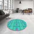 thumbnail image 4 of Ahgly Company Tapis d'Intérieur Ronds Transitionnels Lavables à la Machine, Bleu Aqua Ou Cyan, 7 Pieds Rond, 4 of 7