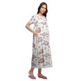 thumbnail image 2 of Moomaya Printed Nightdress For Ladies Cotton Ruffled Border Nursing Night Gown, 2 of 5