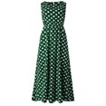 thumbnail image 1 of Robe Maxi 2025 pour Femmes Robe pour Dames Été Col Rond à Pois Imprimée Été Femmes Décontractée Sans Manches Ligne A Plissée Ajustée Robe d'Été pour Femmes Ample Froncée Fluide Décontractée Robes Débardeur, 1 of 5