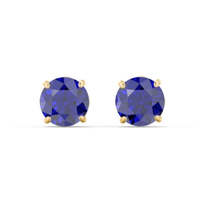 Boucles d'Oreilles Clous Solitaire de 1 Carat en Or Jaune 10 K