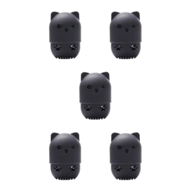 maskred Ranger des Éponges en Forme de Chat Facilement Boîte de Rangement en Silicone pour la Maison Simple Noir 5Ensemble