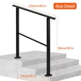 thumbnail image 2 of Yiwa Heavy Duty Steel Step Handrail, 3/4/5 Step Adjustable Railing, Weatherproof Non-Slip Stair Rail for Deck, Porch, or Concrete Steps, 2 of 7
