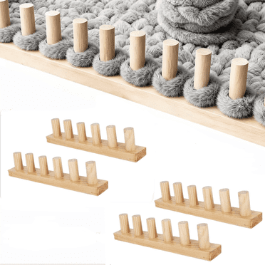 HILABEE Chunky Knitting Loom Gifts Beginners Yarn Craft Portable Wooden Blanket Loom 4 Piece, 43 Inch Chunky Knitting Blanket Loom