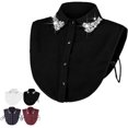 thumbnail image 1 of Red Christmas Plaid Rhinestone Detachable Collar, Women False Shirt Dickey Collar Fake Half Shirt, 1 of 8