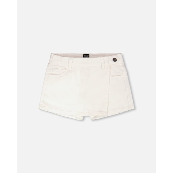 Deux Par Deux Jupe-Short en Sergé Extensible Blanc