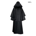 thumbnail image 4 of yingyy Halloween Cloak Hooded Scary Cape Solid Color Robe Costume Carnival Black L, 4 of 6