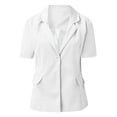 thumbnail image 3 of TIMIFIS White Blazer Cardigan for Women Short Sleeve Open Front Cardigan Solid Color Jacket Work Office Blazer Outfall Business Clothes, 3 of 4
