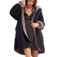 thumbnail image 1 of LUXUR Ladies Reversible Hooded Cardigan Loose Winter Outerwear Style-A M, 1 of 3