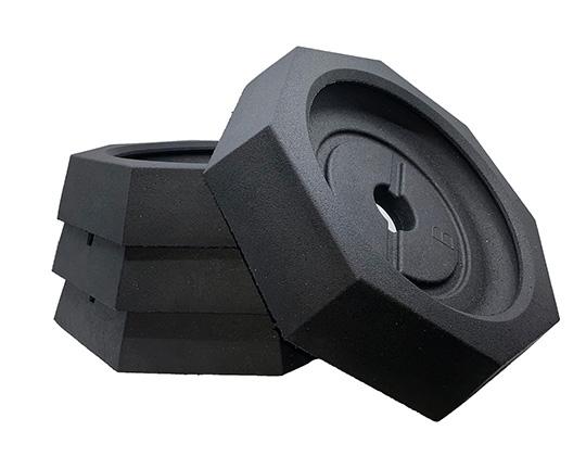 SnapPad Jack Pad EQ812SP4 EQ Grand Octogone; Caoutchouc; Noir; Ensemble de 4
